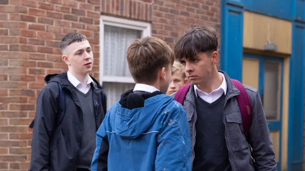 Read more about the article CORRIE-FIC Coronation Street bullying plot takes a sickening twist as Liam Connor is threatened with a knife